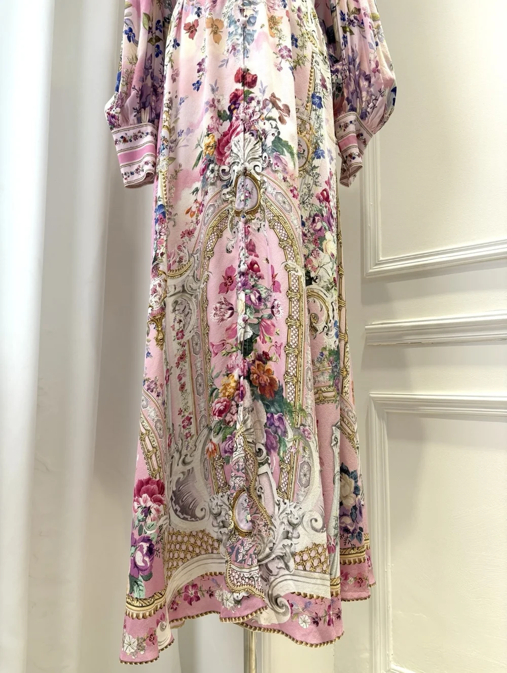 Camilla Palatial Pastels shaped waistband dress with gathered sleeves - Picture 8 of 12